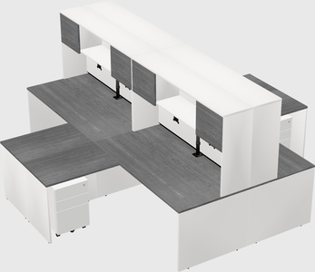 Quad l-shaped office desks