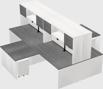 Quad l-shaped office desks