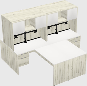 Quad l-shaped office desks