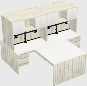 Quad l-shaped office desks
