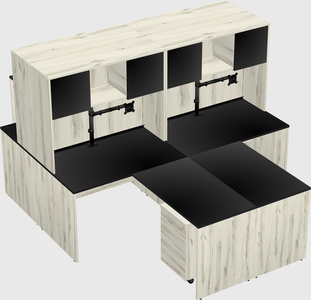 Quad l-shaped office desks