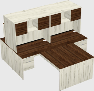Quad l-shaped office desks