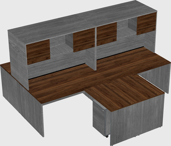 Quad l-shaped office desks