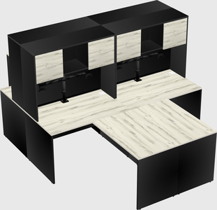 Quad l-shaped office desks