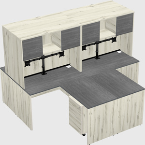 Quad l-shaped office desks