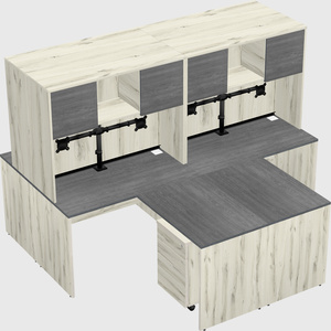 Quad l-shaped office desks