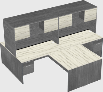Quad l-shaped office desks