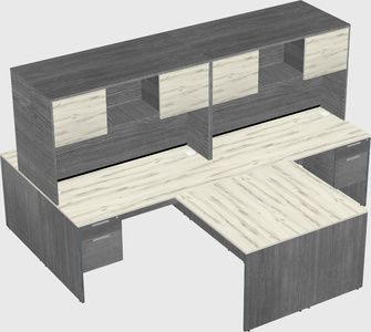 Quad l-shaped office desks