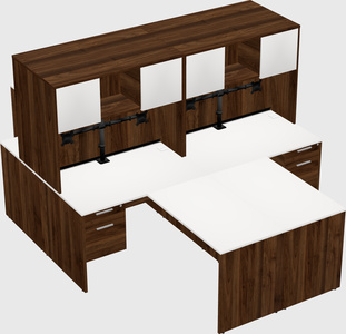 Quad l-shaped office desks