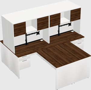 Quad l-shaped office desks