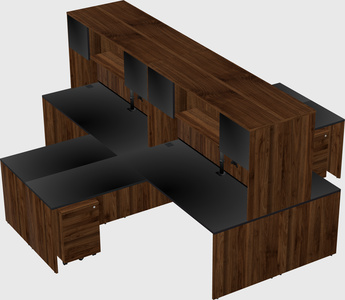 Quad l-shaped office desks