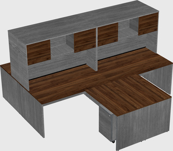 Quad l-shaped office desks