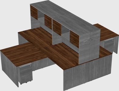 Quad l-shaped office desks