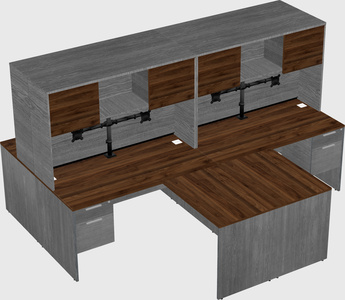 Quad l-shaped office desks