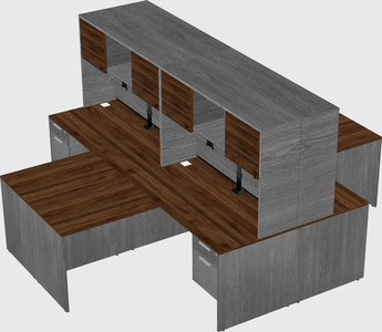 Quad l-shaped office desks