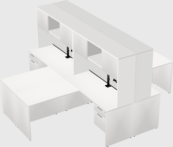 Quad l-shaped office desks