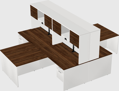 Quad l-shaped office desks