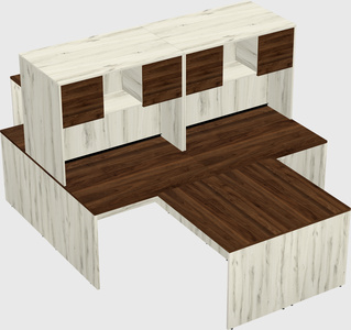 Quad l-shaped office desks