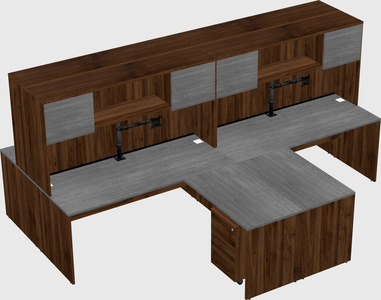 Quad l-shaped office desks