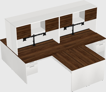 Quad l-shaped office desks