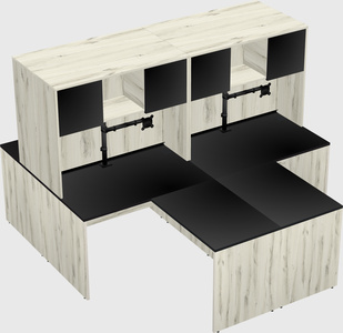 Quad l-shaped office desks