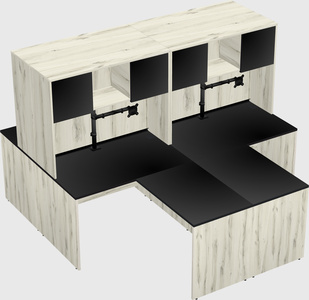 Quad l-shaped office desks