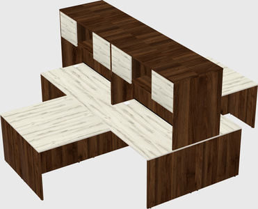 Quad l-shaped office desks