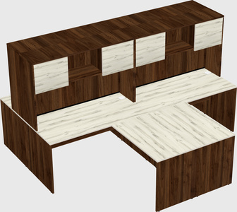 Quad l-shaped office desks