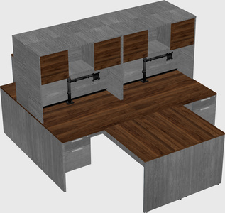 Quad l-shaped office desks