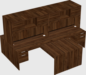 Quad l-shaped office desks