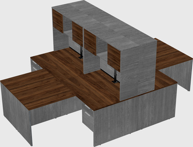 Quad l-shaped office desks