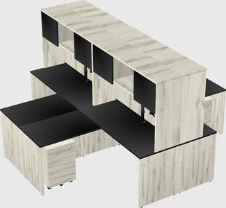 Quad l-shaped office desks