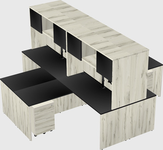 Quad l-shaped office desks