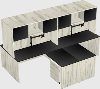 Quad l-shaped office desks