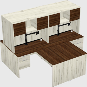 Quad l-shaped office desks