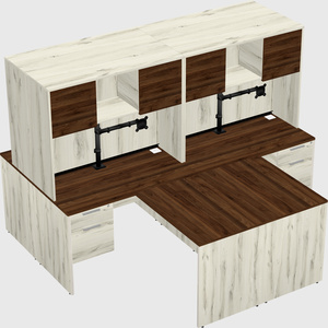 Quad l-shaped office desks