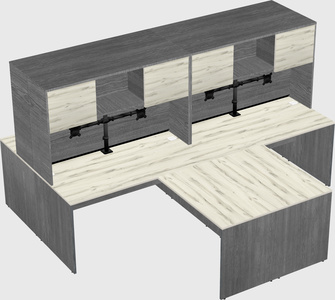 Quad l-shaped office desks
