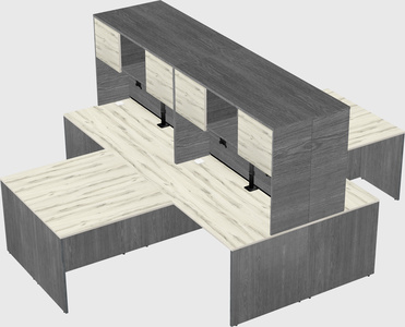 Quad l-shaped office desks