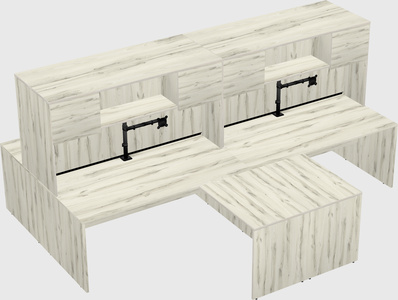 Quad l-shaped office desks