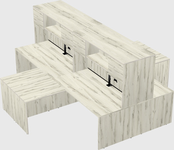 Quad l-shaped office desks