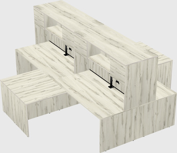 Quad l-shaped office desks
