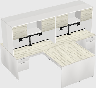 Quad l-shaped office desks