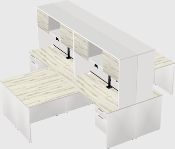 Quad l-shaped office desks