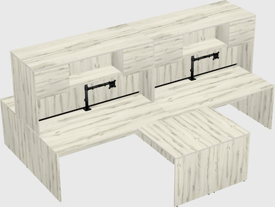 Quad l-shaped office desks