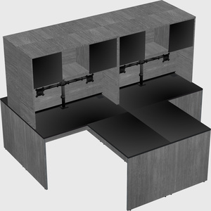 Quad l-shaped office desks