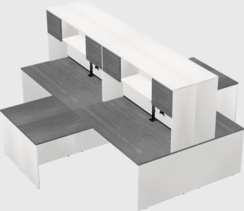 Quad l-shaped office desks
