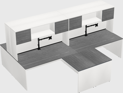 Quad l-shaped office desks