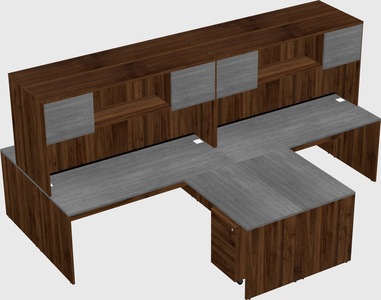 Quad l-shaped office desks