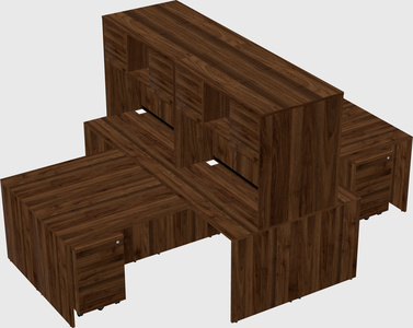 Quad l-shaped office desks