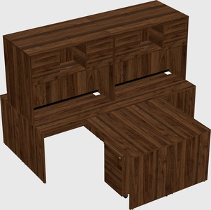 Quad l-shaped office desks